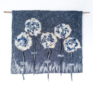 enture Fleurs Bleues feutre de laine
