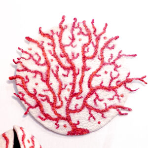 Tenture ronde corail rouge