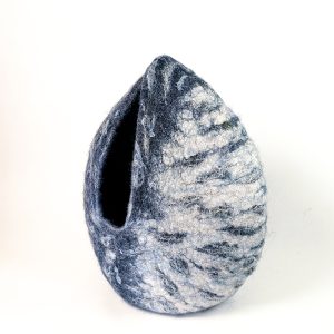 Nautile Feutre Ecru et bleu Indigo