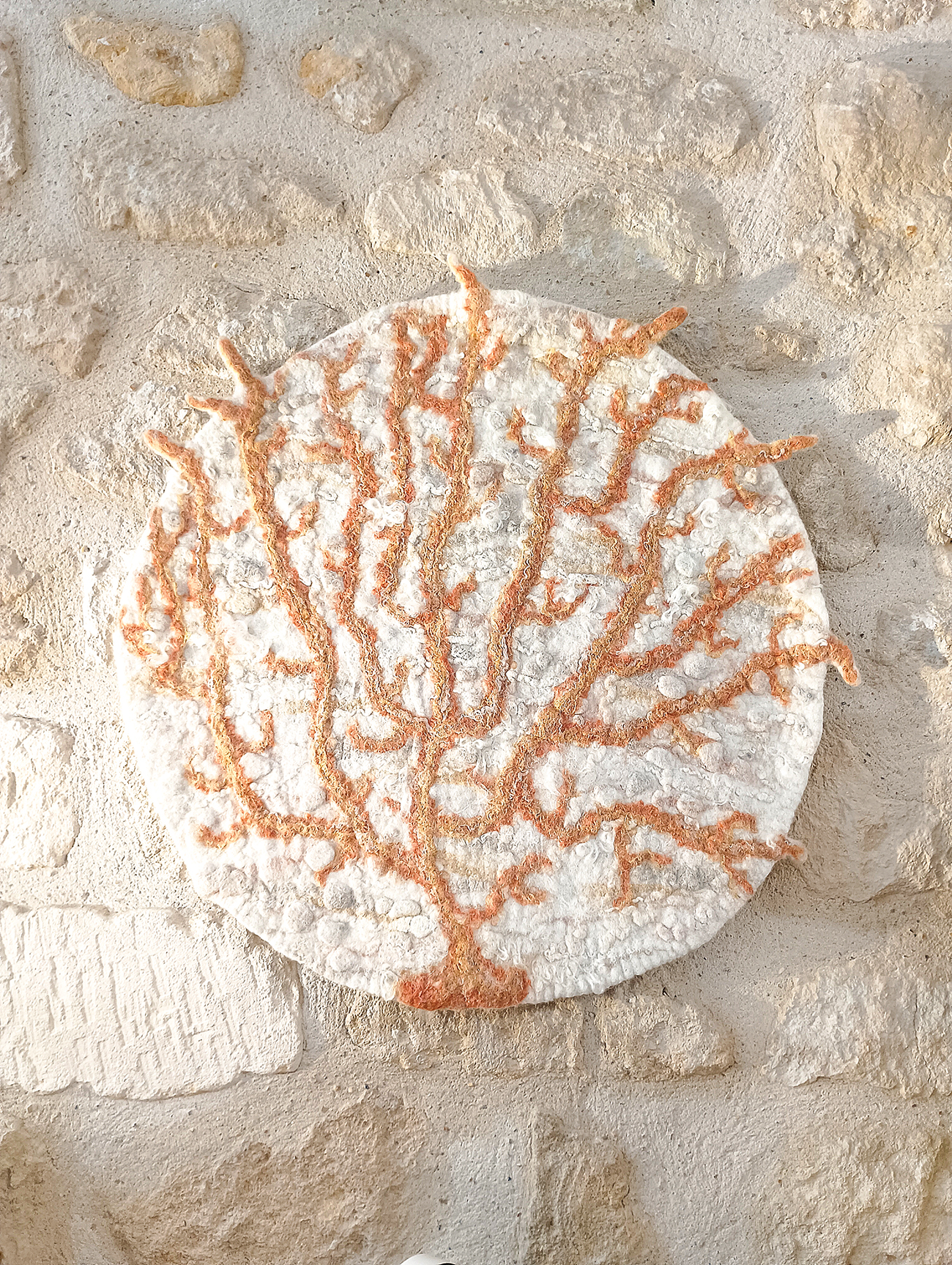 Tenture feutre Corail Orange