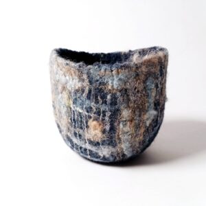 Atelier Lanzetta-Bol feutre Indigo et doré